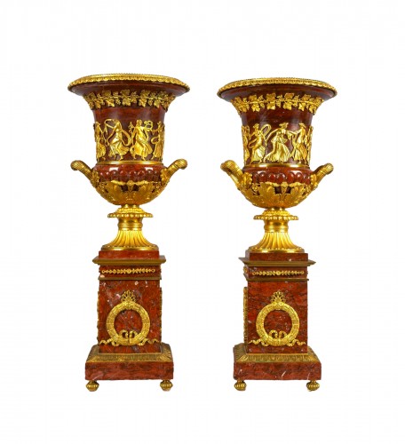 Pair of Medici vases, Empire - France, Early 19th century 